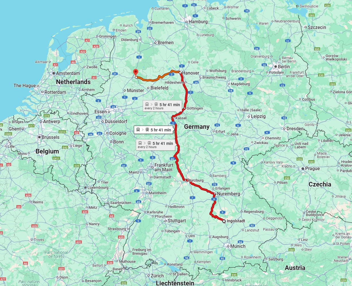 Anreise von Ingolstadt Zu Osnabrück Über 