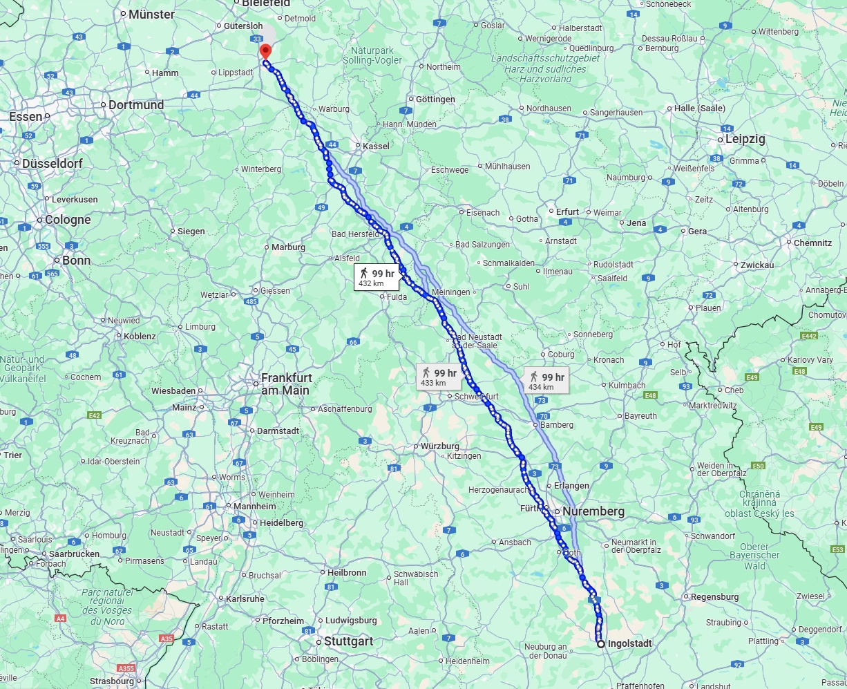 Anreise von Ingolstadt Zu Paderborn Über 