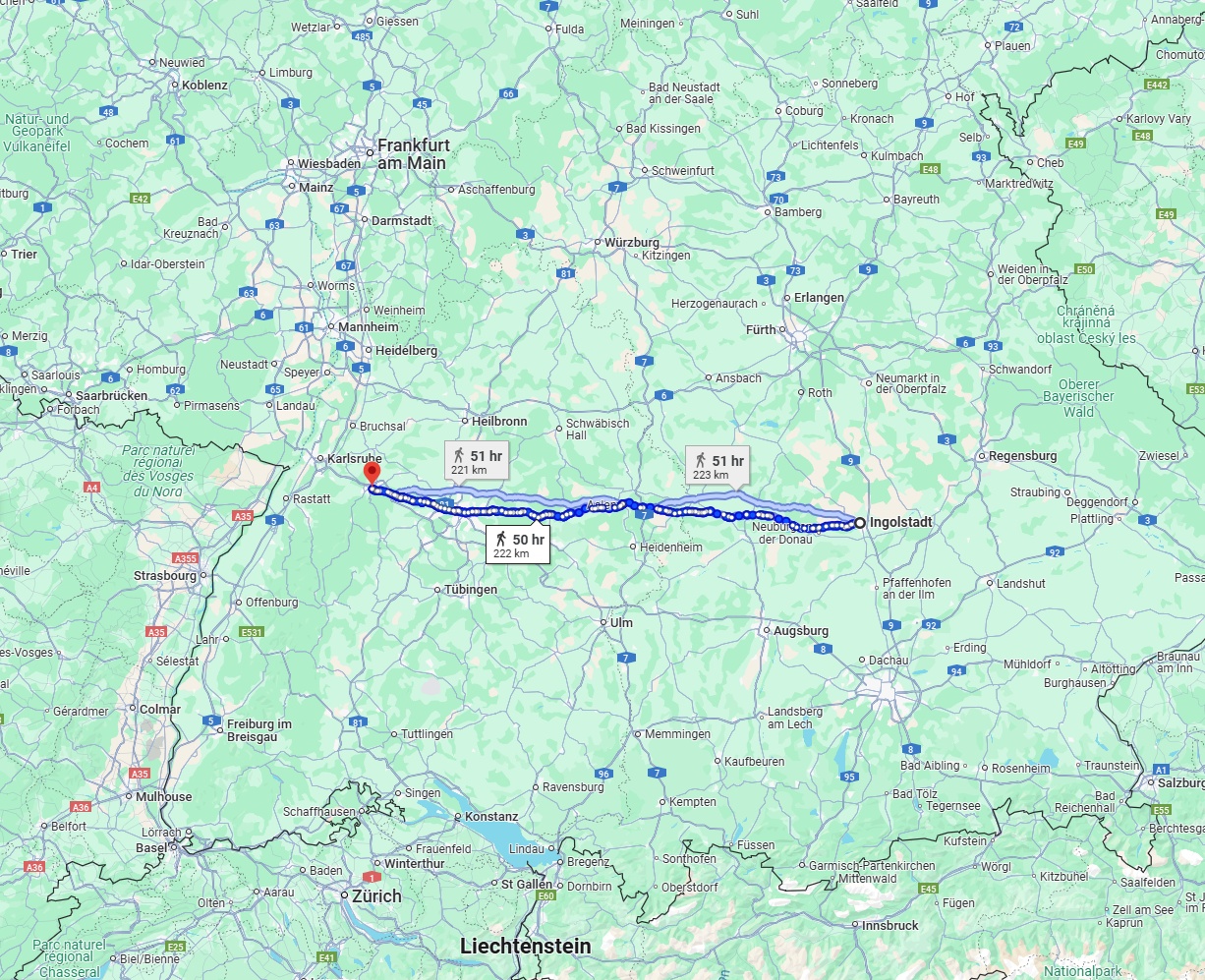 Anreise von Ingolstadt Zu Pforzheim Über 