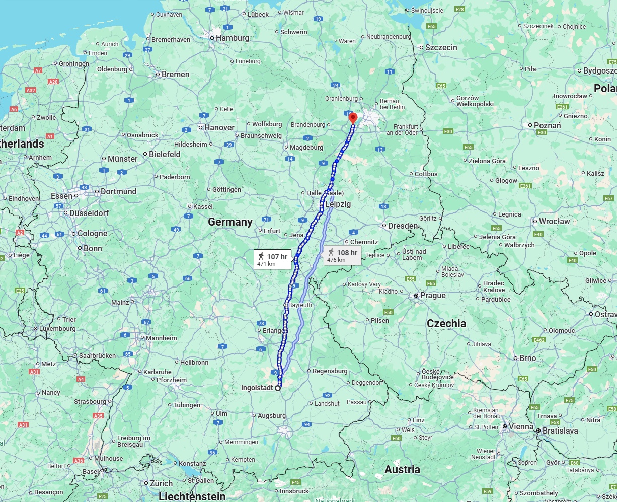 Anreise von Ingolstadt Zu Potsdam Über 