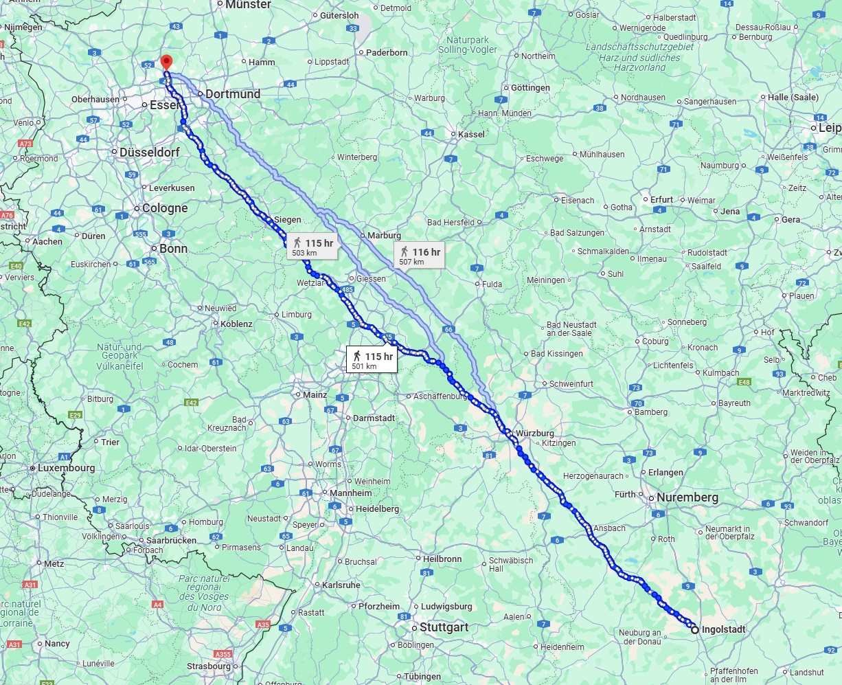 Anreise von Ingolstadt Zu Recklinghausen Über 