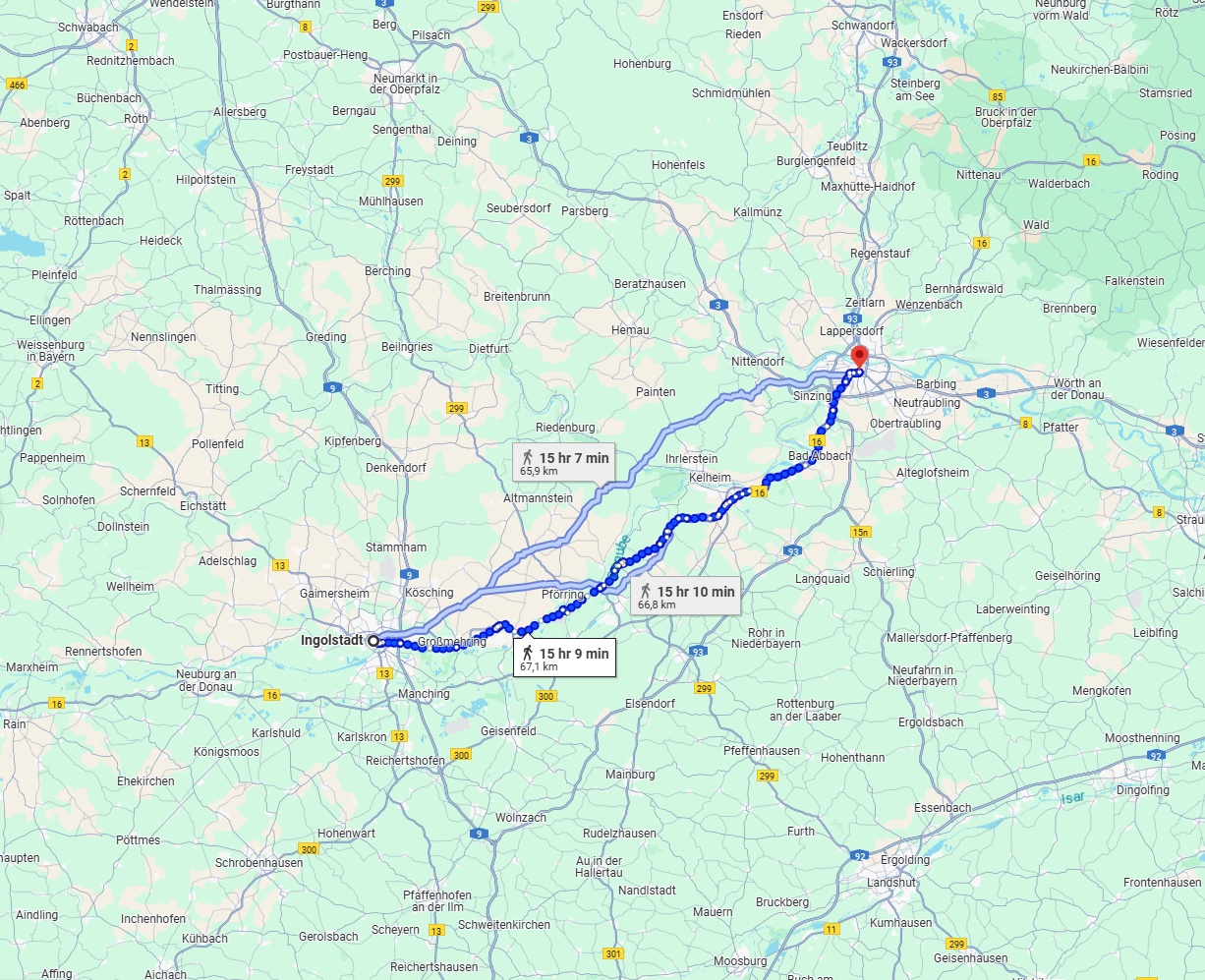 Anreise von Ingolstadt Zu Regensburg Über 
