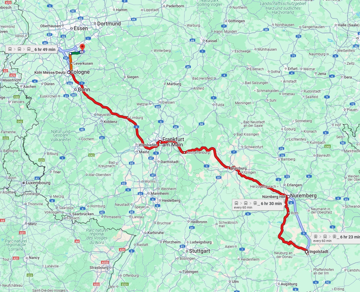 Anreise von Ingolstadt Zu Remscheid Über 