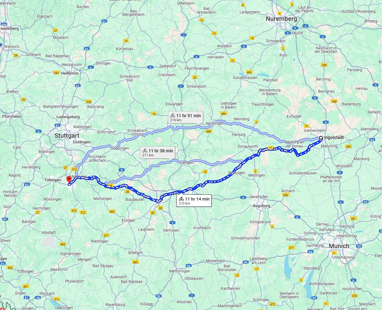 Anreise von Ingolstadt Zu Reutlingen Über 
