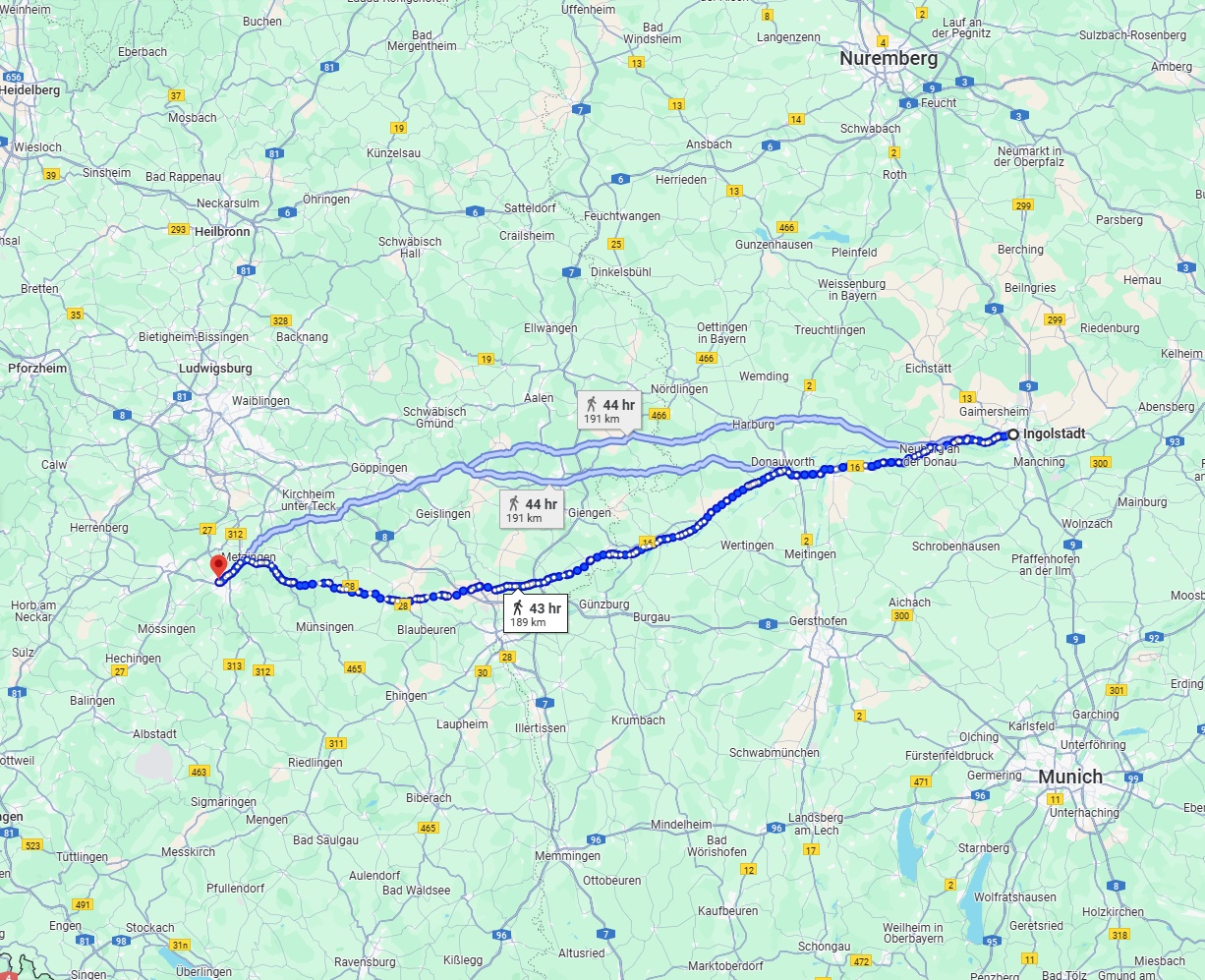 Anreise von Ingolstadt Zu Reutlingen Über 
