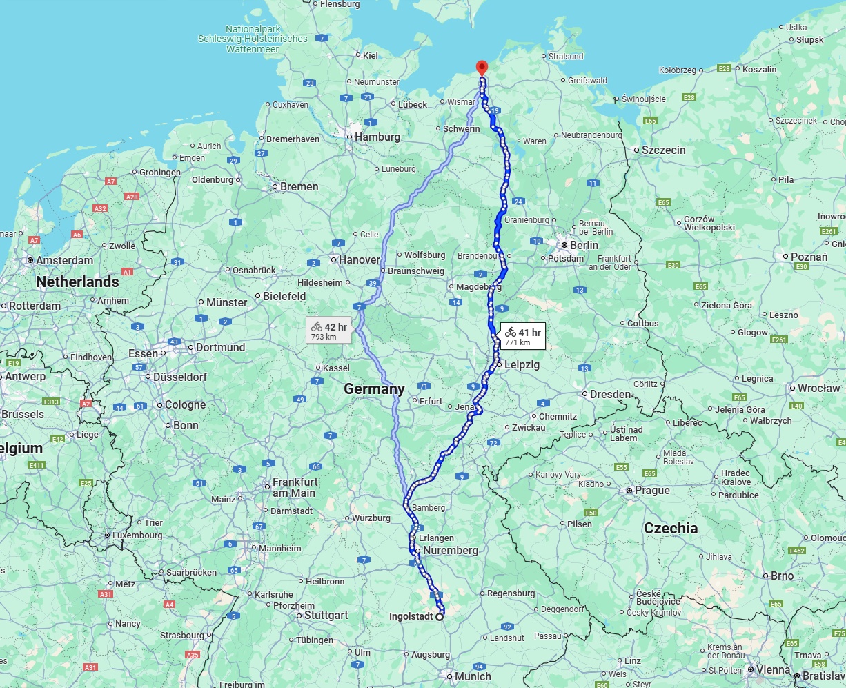 Anreise von Ingolstadt Zu Rostock Über 