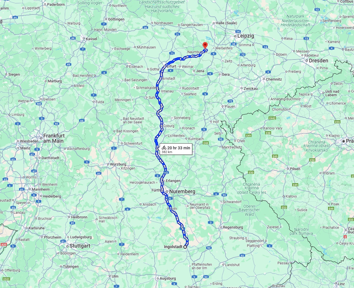 Anreise von Ingolstadt Zu Saale Über 