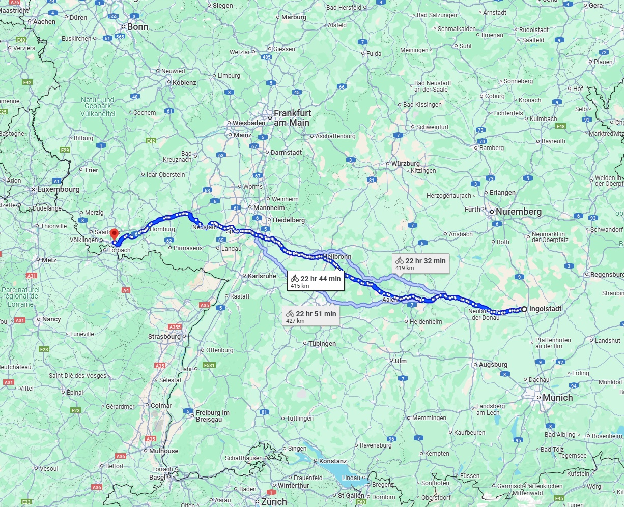 Anreise von Ingolstadt Zu Saarbrücken Über 