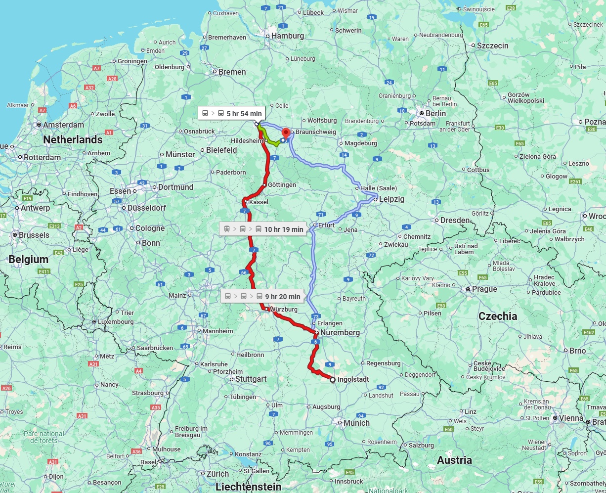 Anreise von Ingolstadt Zu Salzgitter Über 