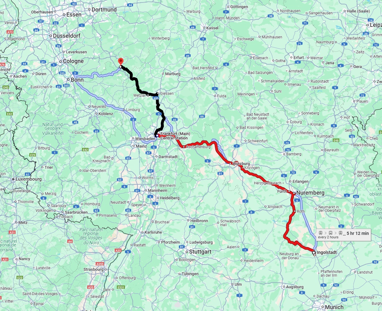 Anreise von Ingolstadt Zu Siegen Über 