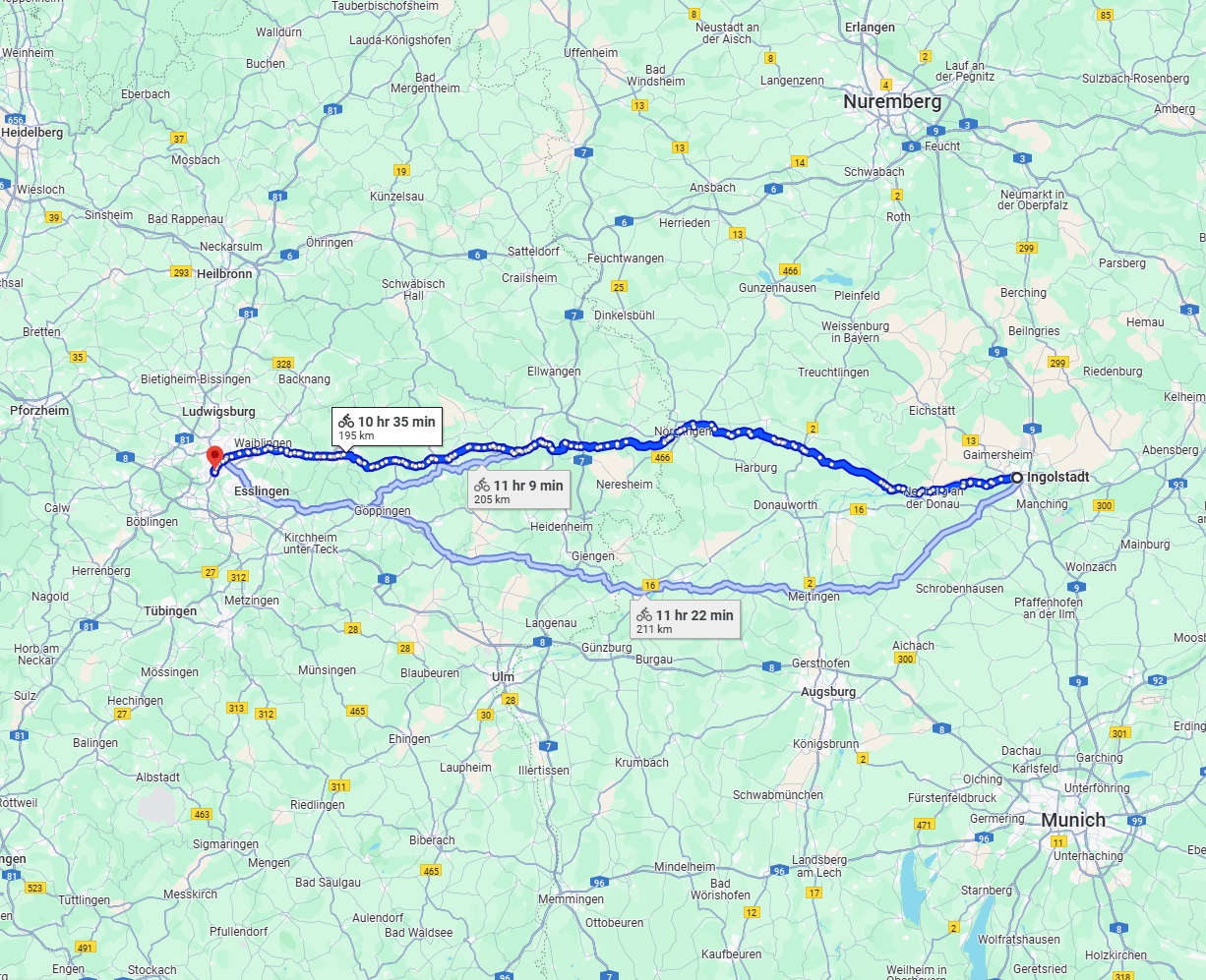 Anreise von Ingolstadt Zu Stuttgart Über 