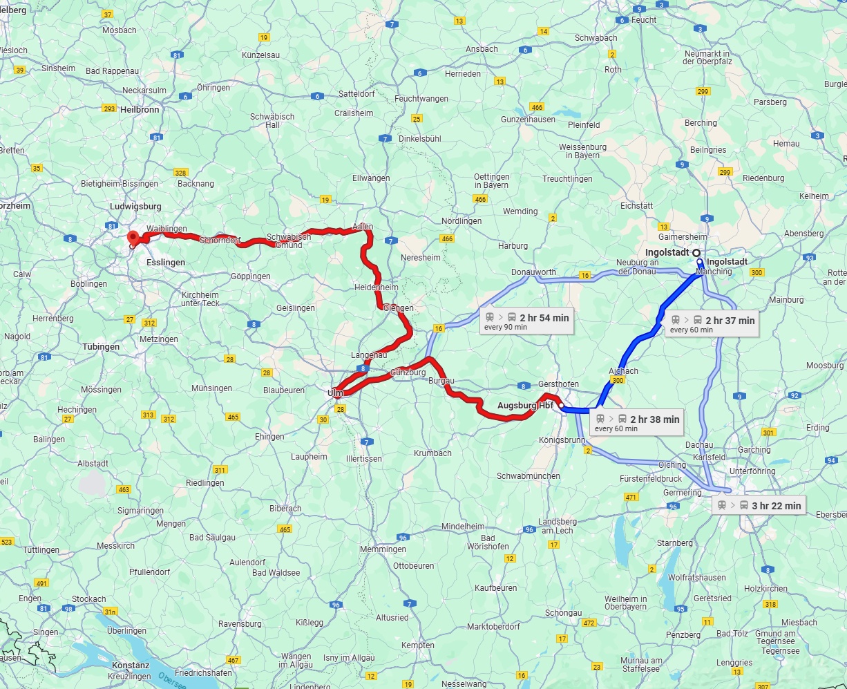 Anreise von Ingolstadt Zu Stuttgart Über 