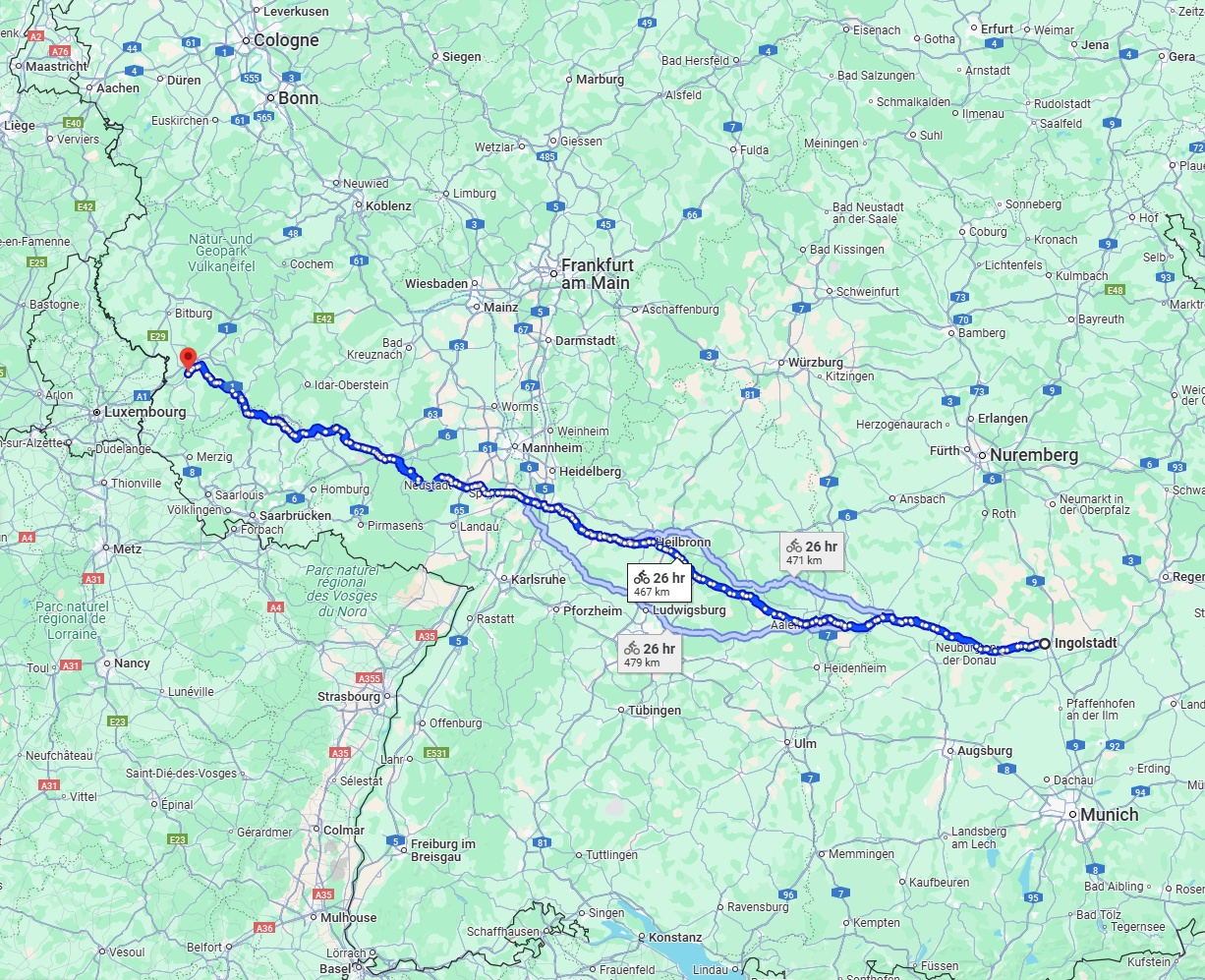 Anreise von Ingolstadt Zu Trier Über 