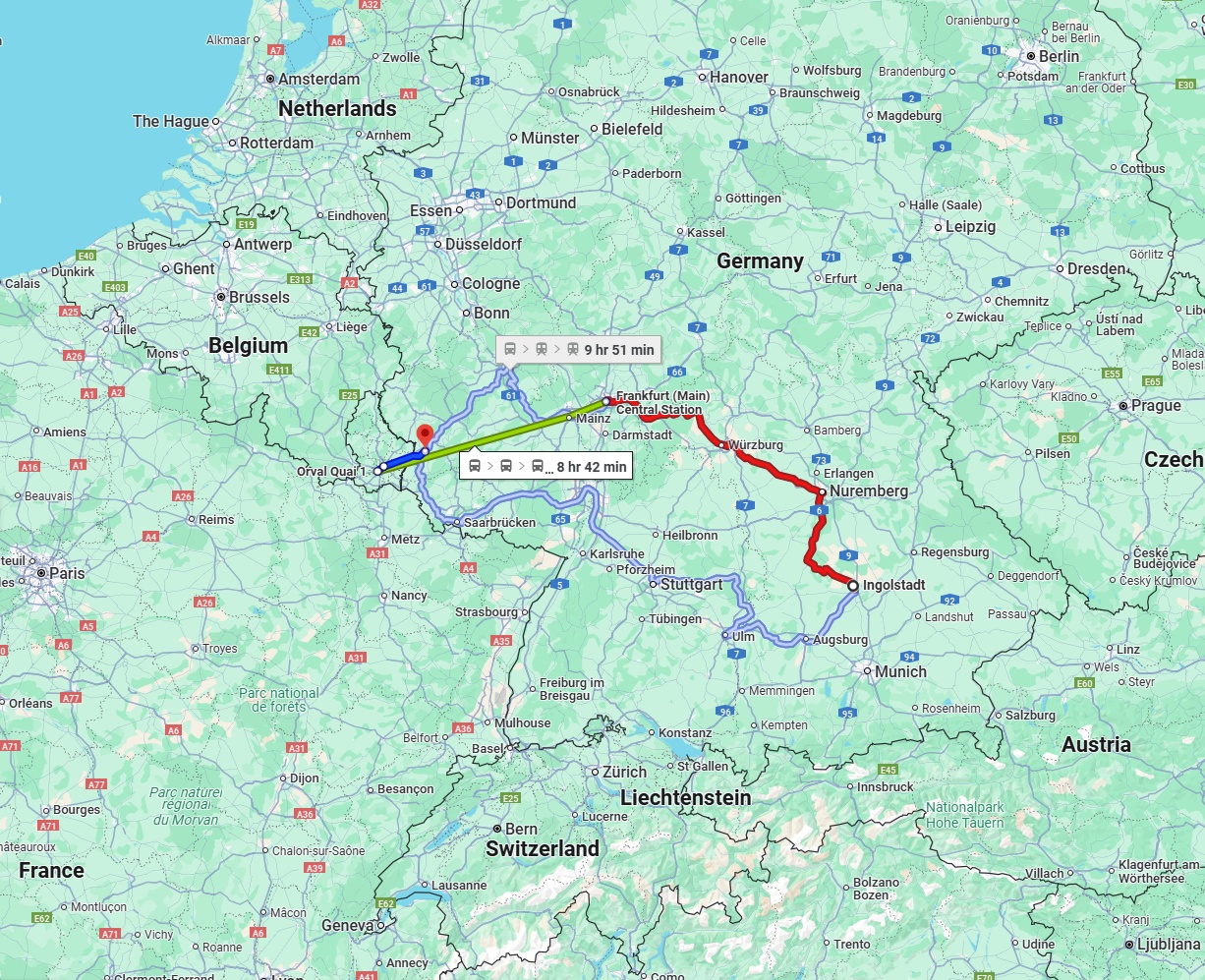 Anreise von Ingolstadt Zu Trier Über 