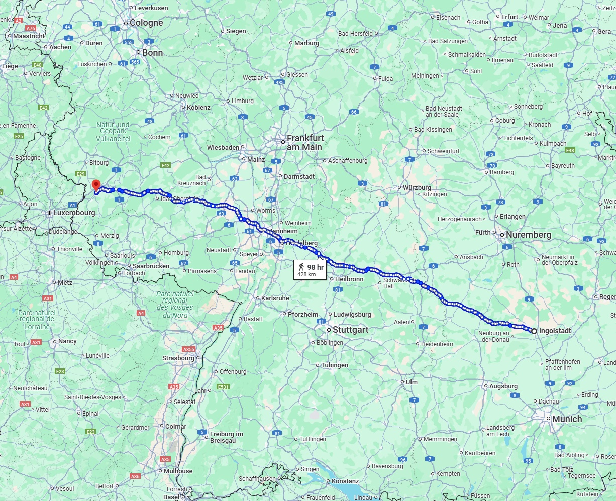 Anreise von Ingolstadt Zu Trier Über 