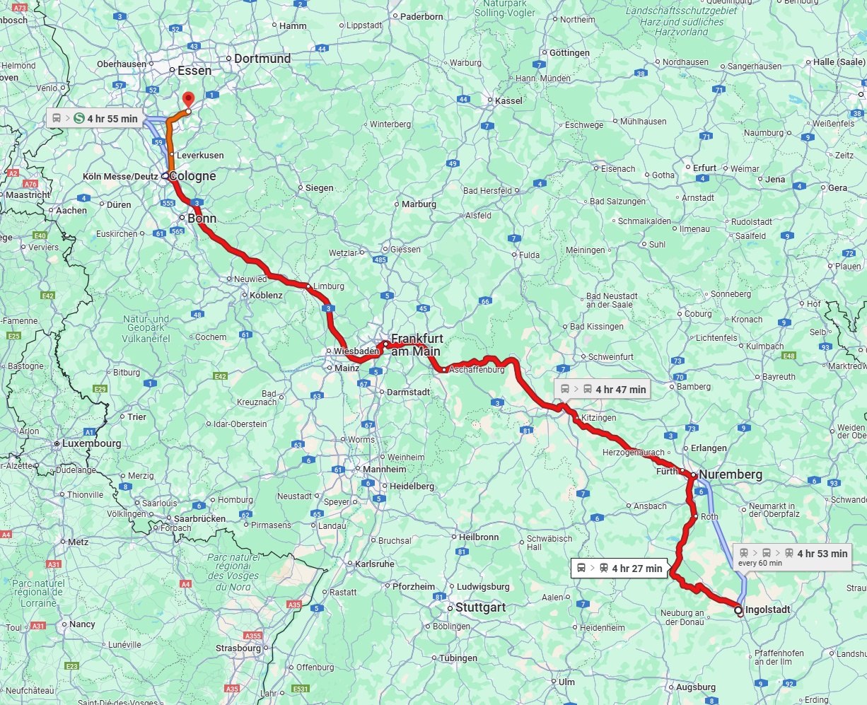 Anreise von Ingolstadt Zu Wuppertal Über 
