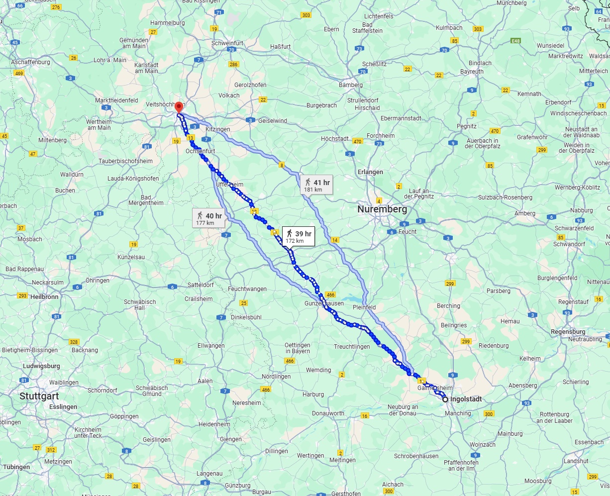 Anreise von Ingolstadt Zu Würzburg Über 