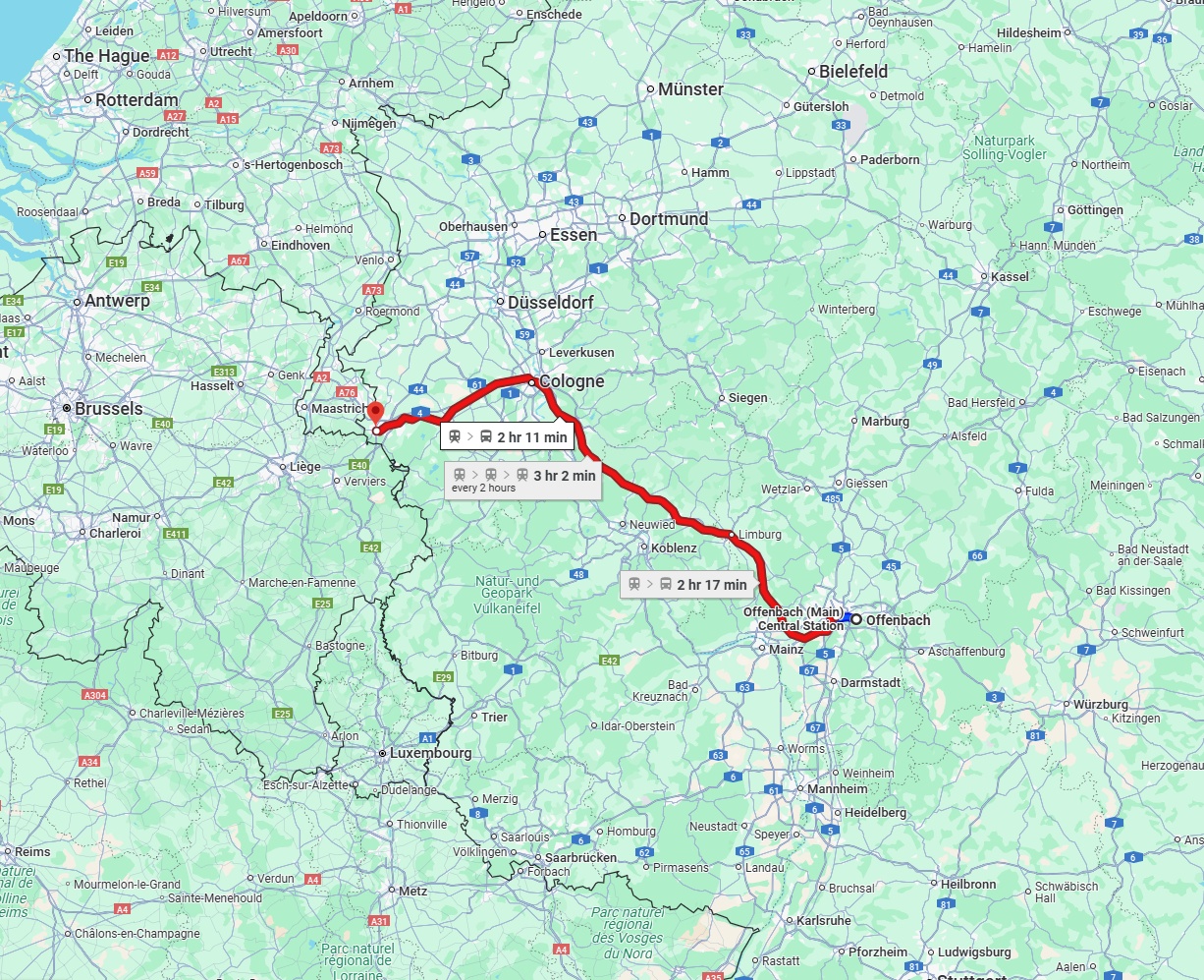 Anreise von Offenbach am Main Zu Aachen Über 