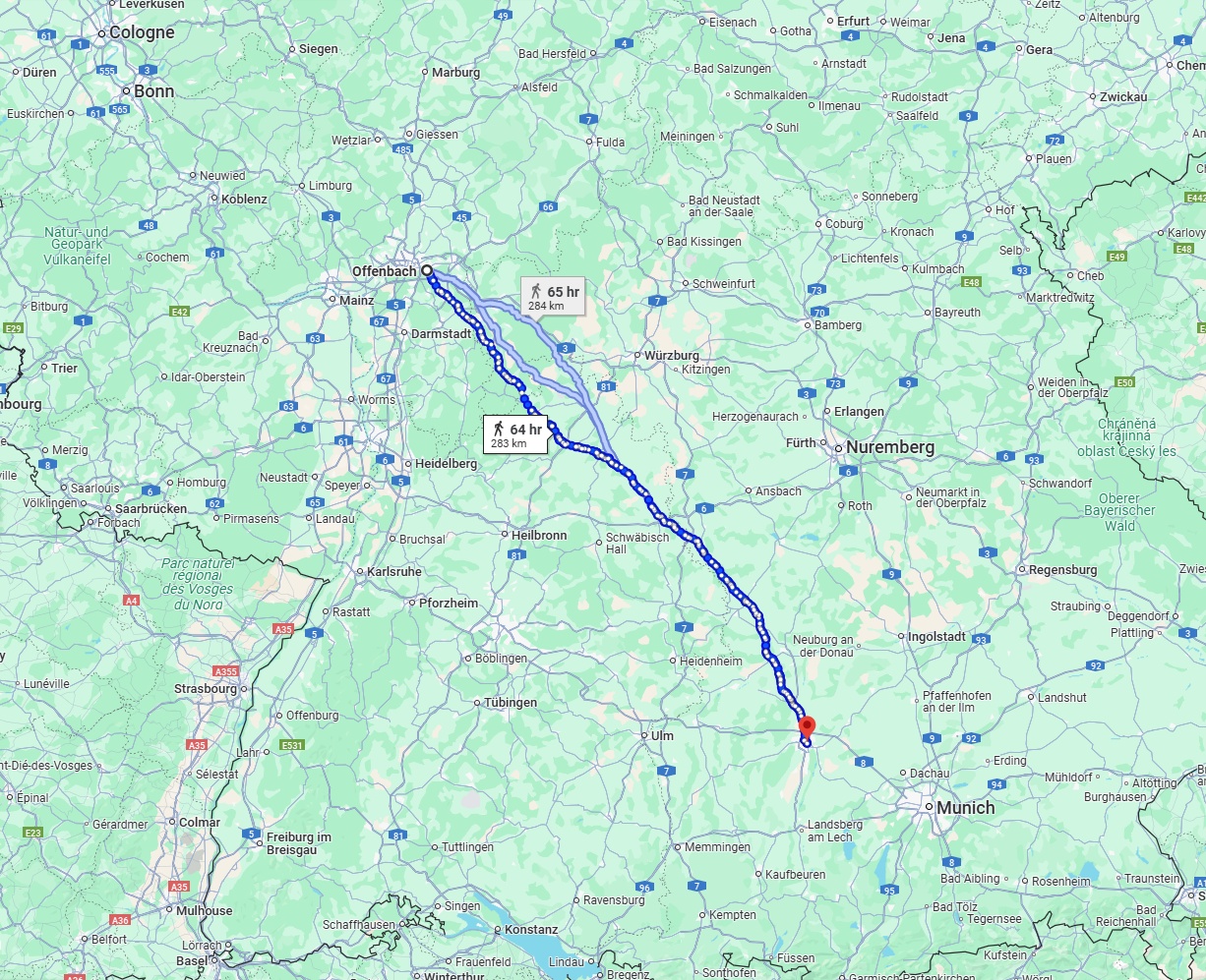Anreise von Offenbach am Main Zu Augsburg Über 