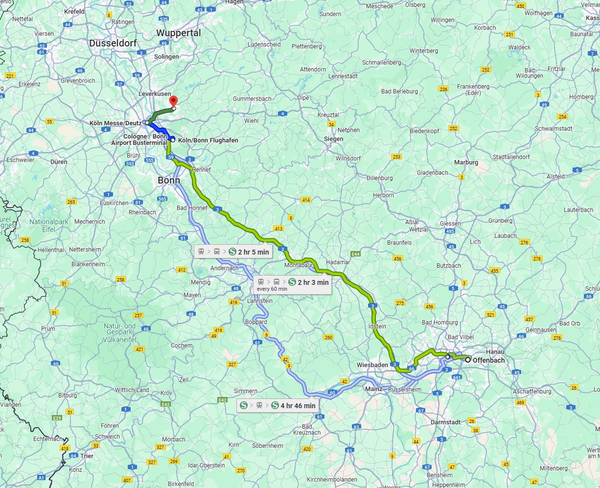 Anreise von Offenbach am Main Zu Bergisch Gladbach Über 