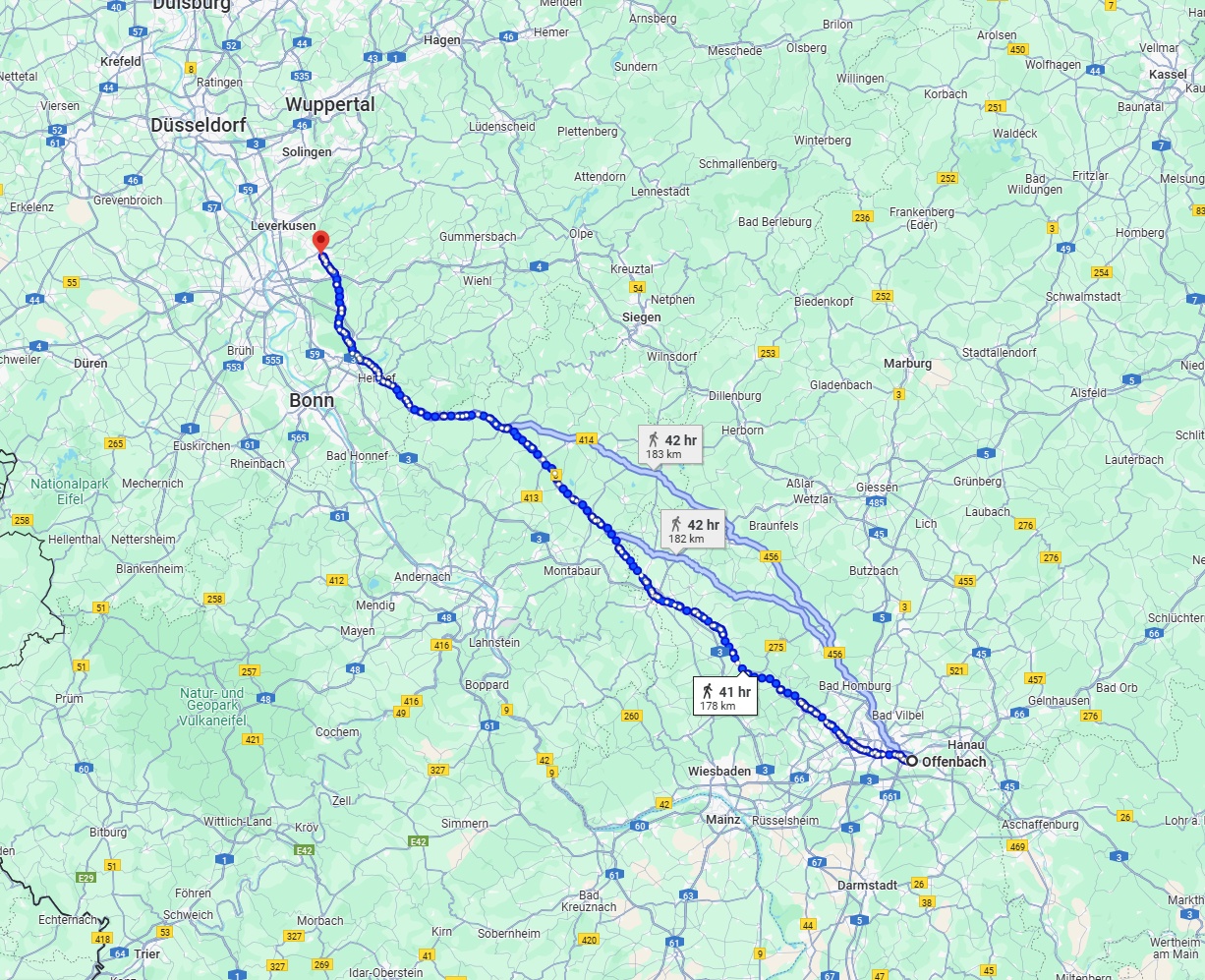Anreise von Offenbach am Main Zu Bergisch Gladbach Über 