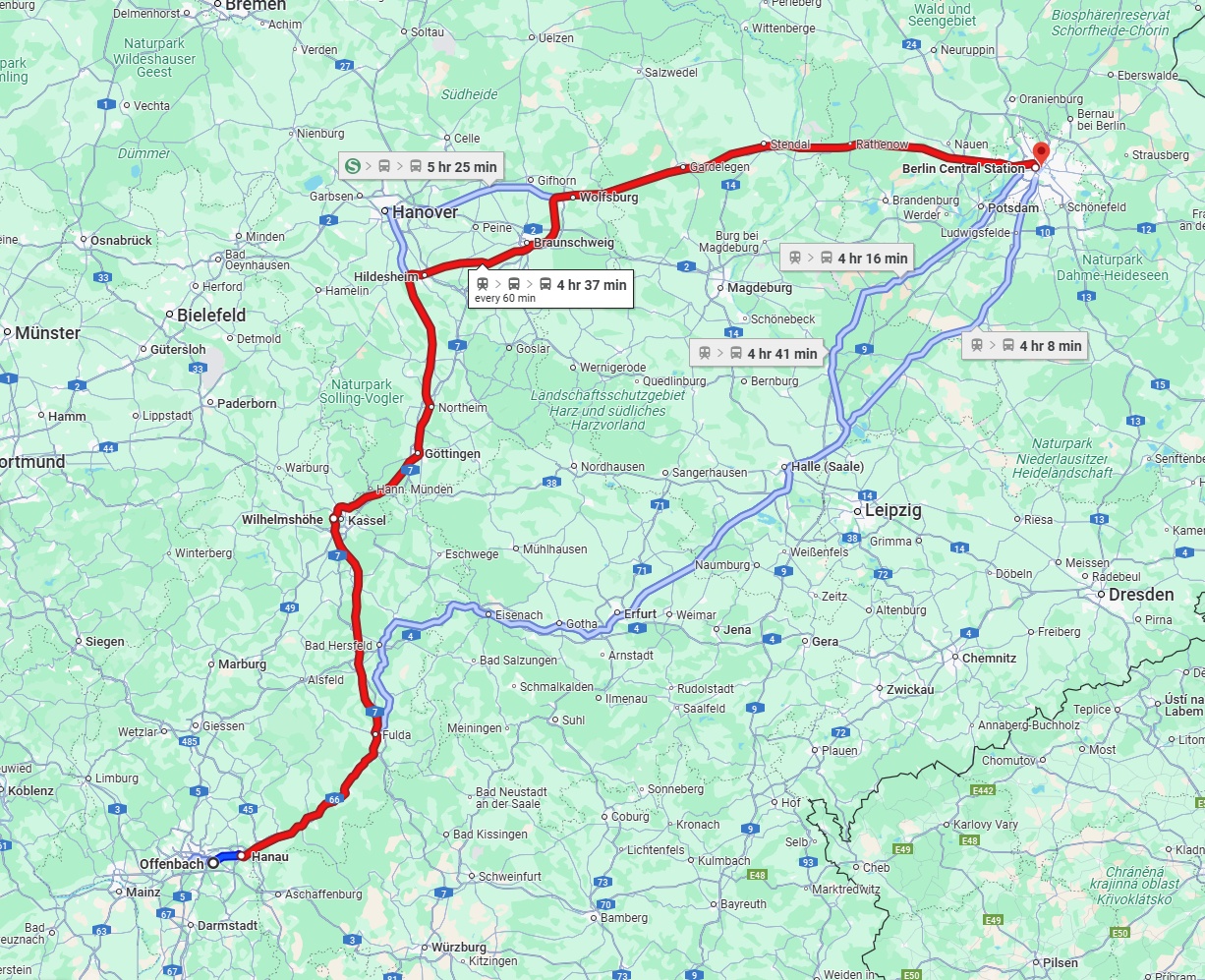 Anreise von Offenbach am Main Zu Berlin Über 