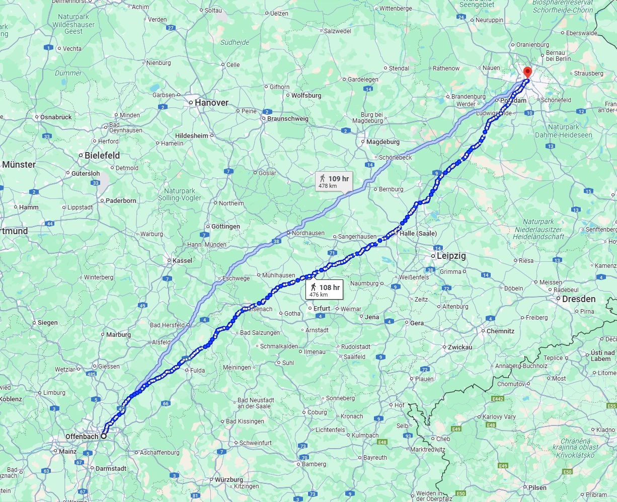 Anreise von Offenbach am Main Zu Berlin Über 