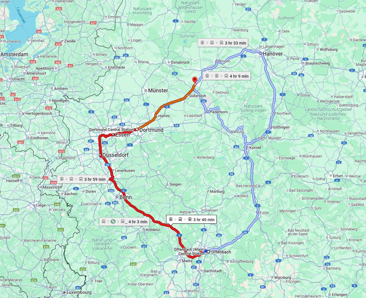 Anreise von Offenbach am Main Zu Bielefeld Über 