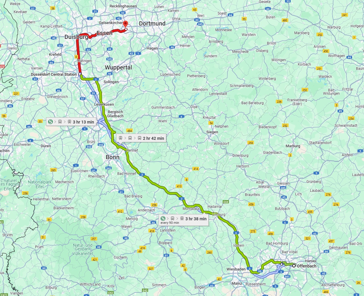 Anreise von Offenbach am Main Zu Bochum Über 