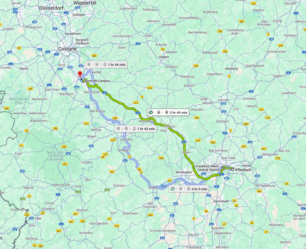 Anreise von Offenbach am Main Zu Bonn Über 