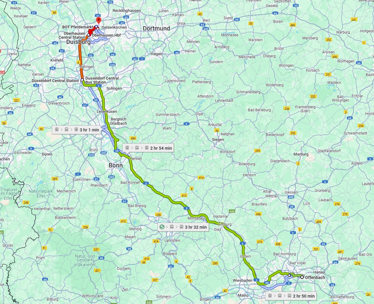 Anreise von Offenbach am Main Zu Bottrop Über 