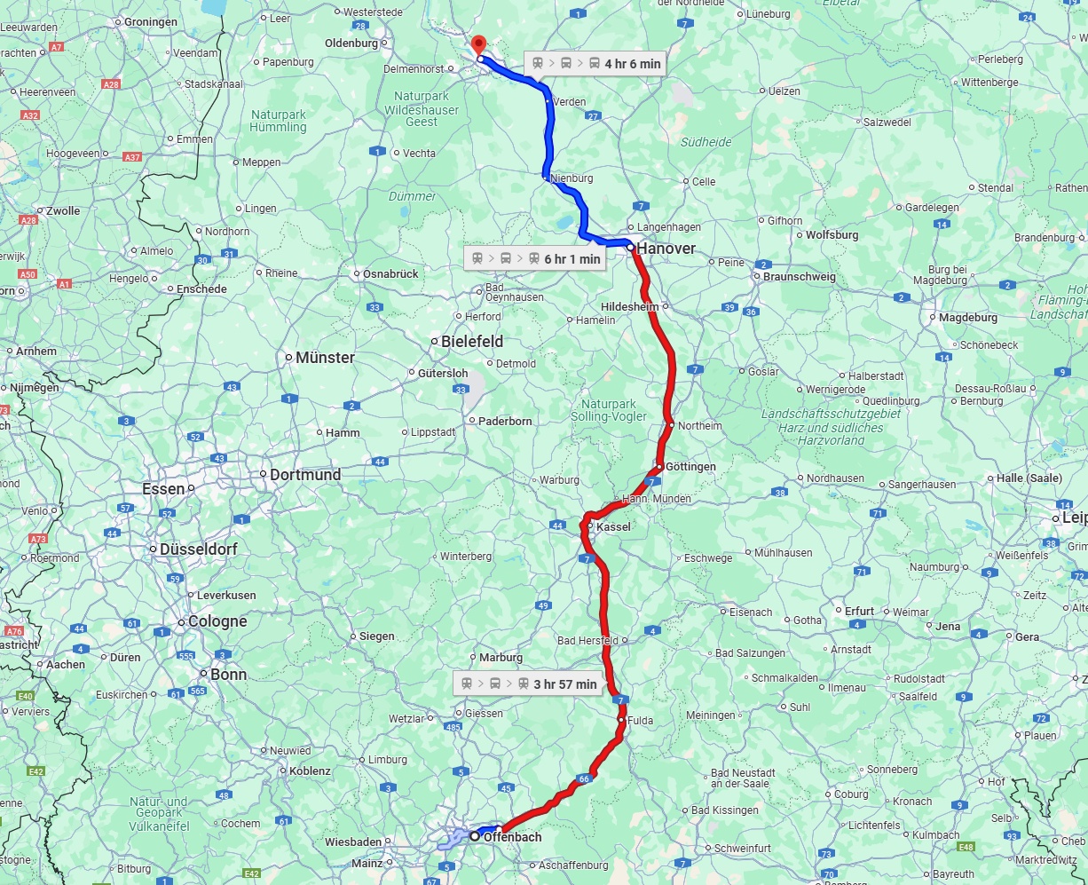 Anreise von Offenbach am Main Zu Bremen Über 