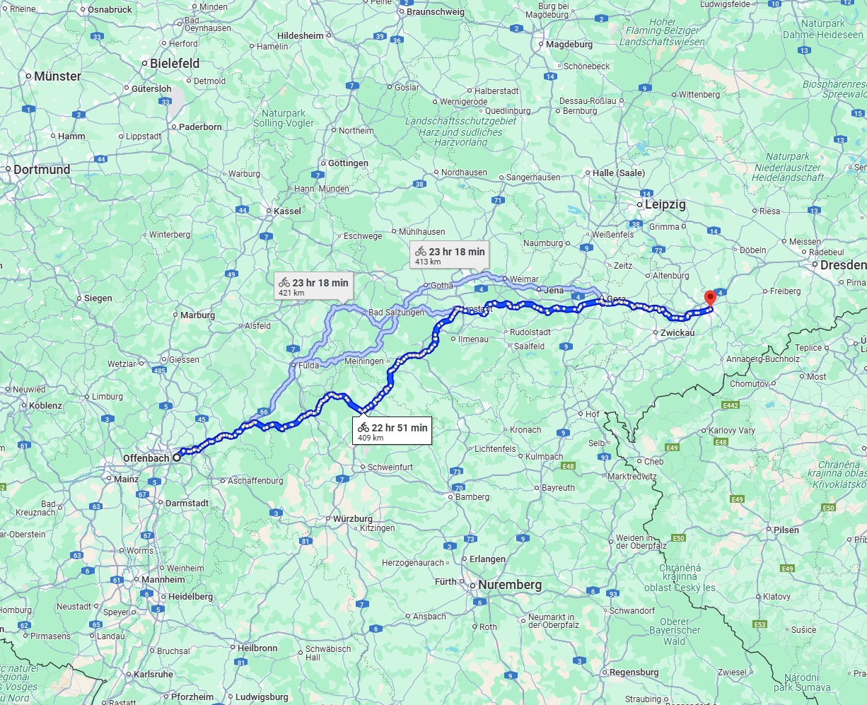 Anreise von Offenbach am Main Zu Chemnitz Über 