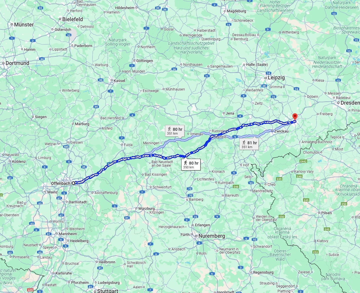 Anreise von Offenbach am Main Zu Chemnitz Über 