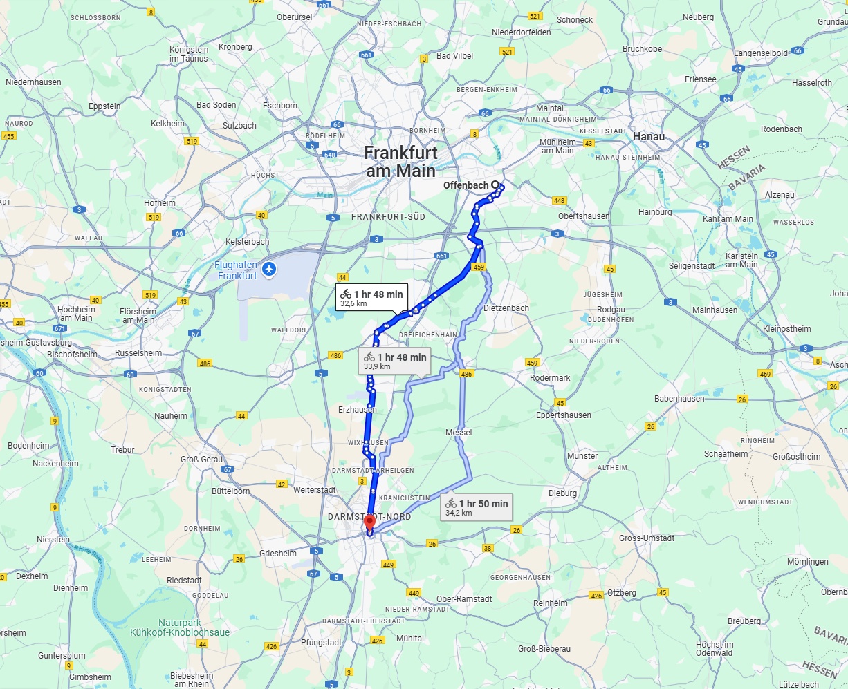Anreise von Offenbach am Main Zu Darmstadt Über 