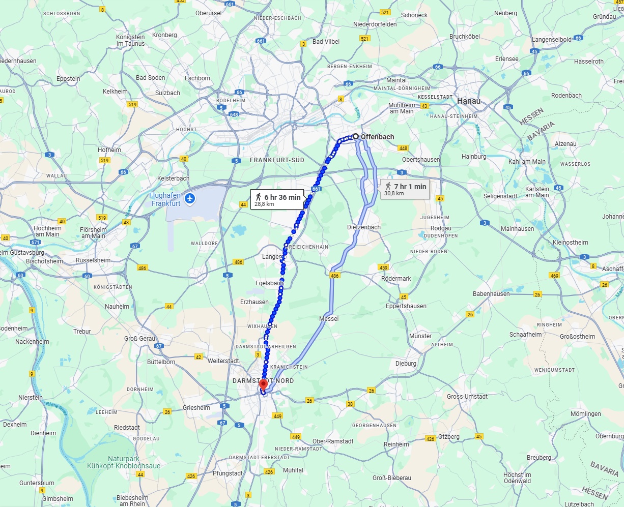 Anreise von Offenbach am Main Zu Darmstadt Über 