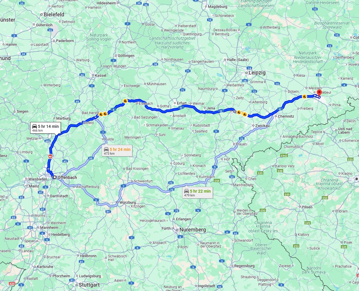 Anreise von Offenbach am Main Zu Dresden Über via A4
