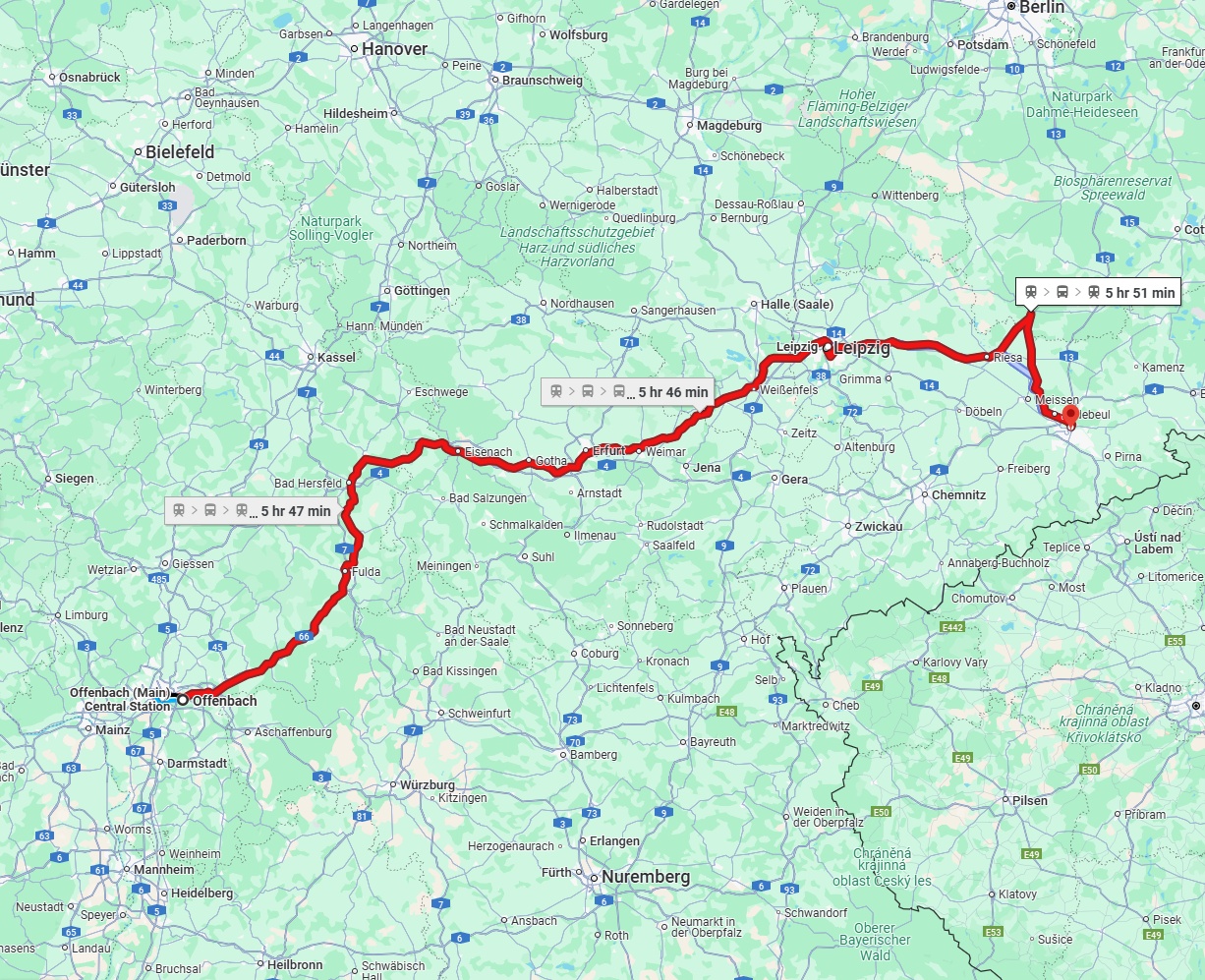 Anreise von Offenbach am Main Zu Dresden Über 
