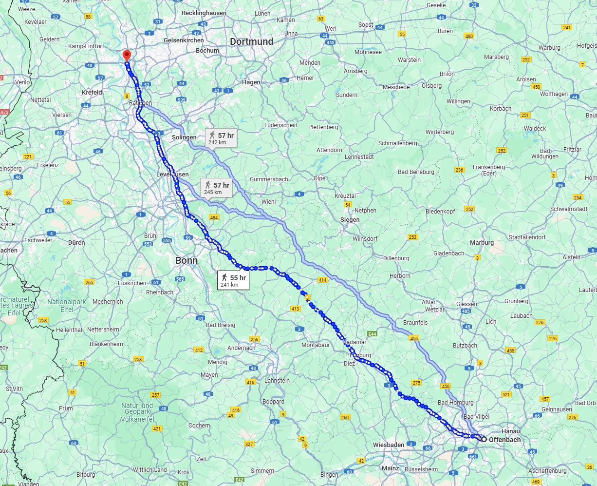 Anreise von Offenbach am Main Zu Duisburg Über 