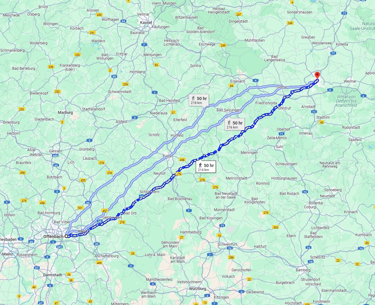 Anreise von Offenbach am Main Zu Erfurt Über 