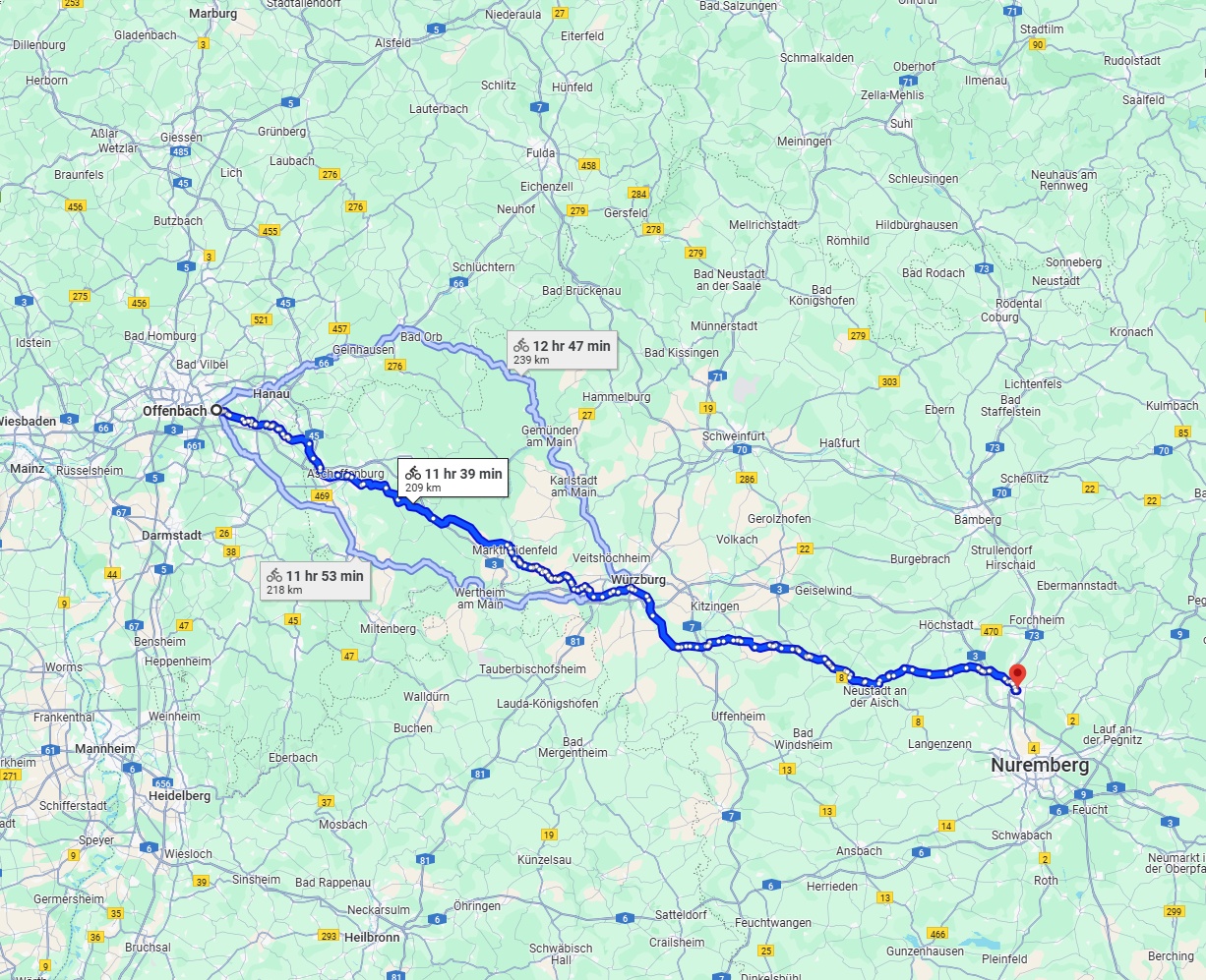 Anreise von Offenbach am Main Zu Erlangen Über 