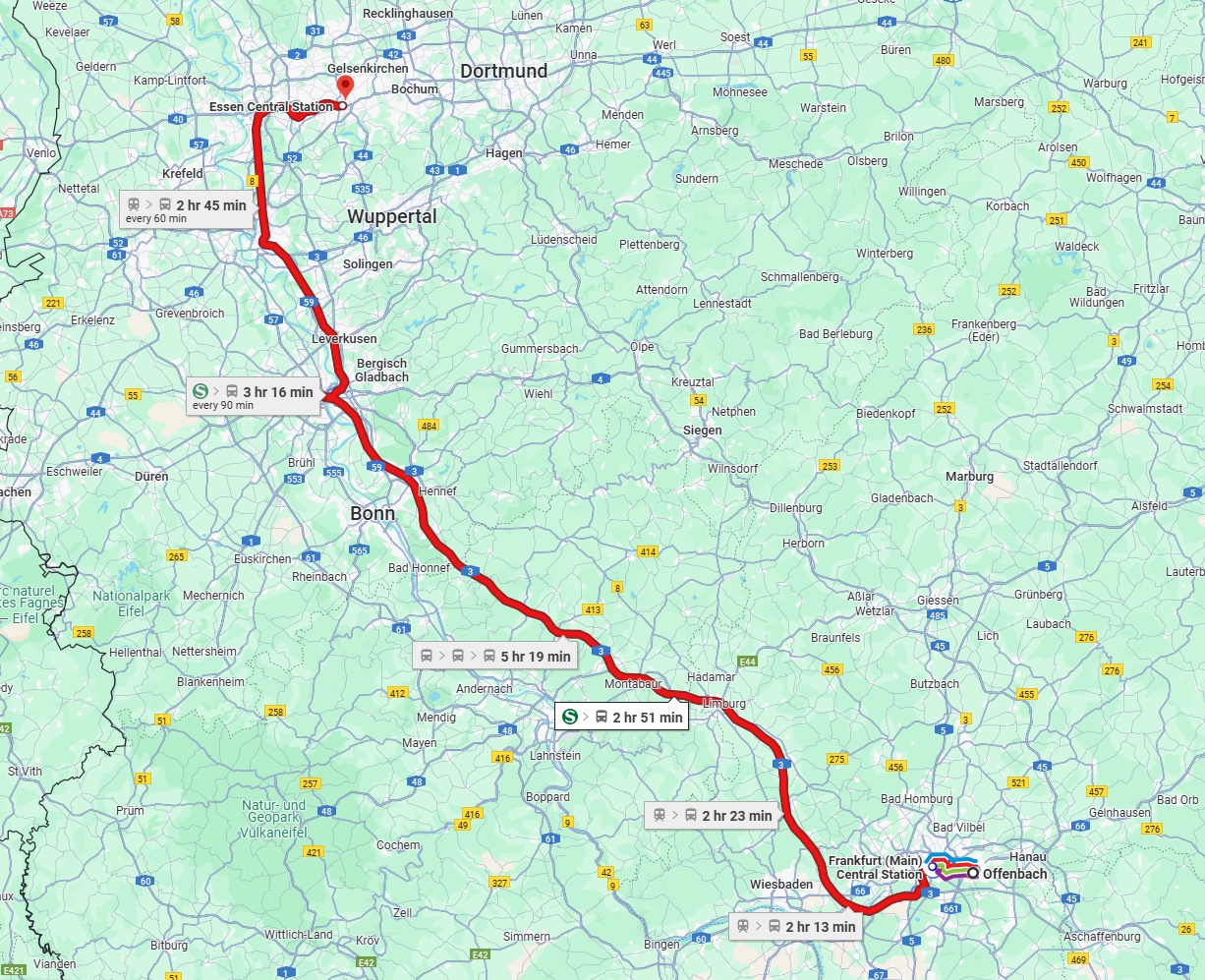 Anreise von Offenbach am Main Zu Essen Über 
