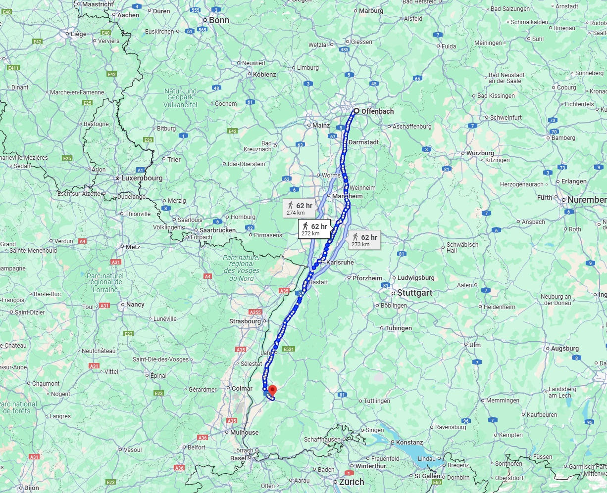 Anreise von Offenbach am Main Zu Freiburg im Breisgau Über 