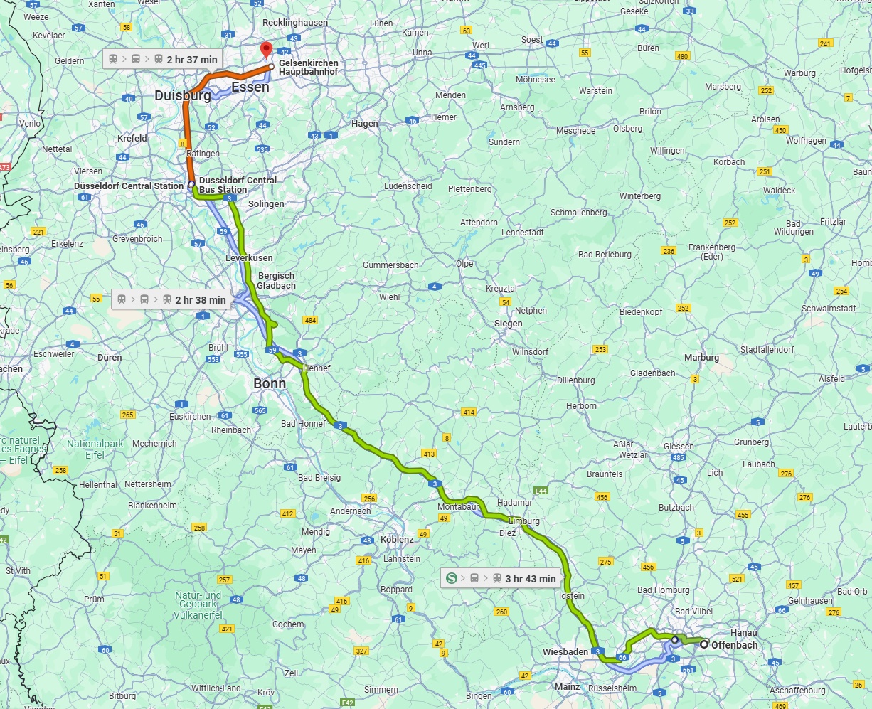 Anreise von Offenbach am Main Zu Gelsenkirchen Über 