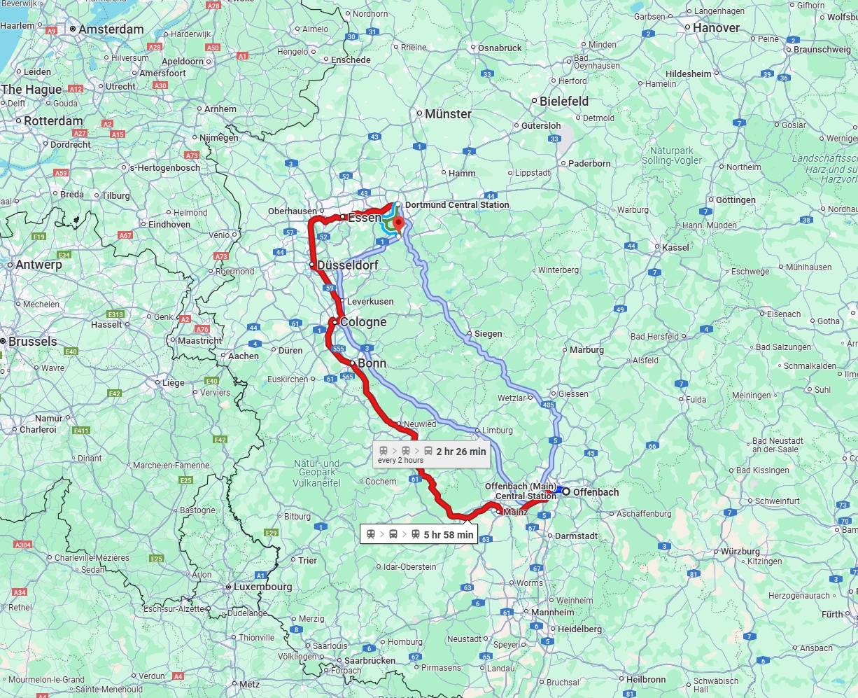 Anreise von Offenbach am Main Zu Hagen Über 