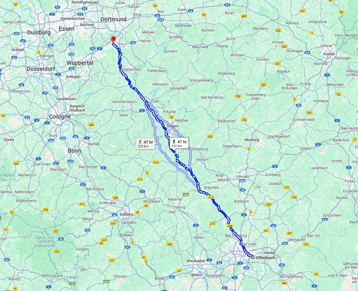 Anreise von Offenbach am Main Zu Hagen Über 