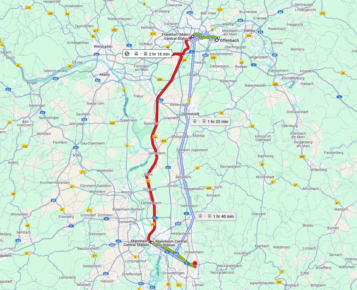 Anreise von Offenbach am Main Zu Heidelberg Über 
