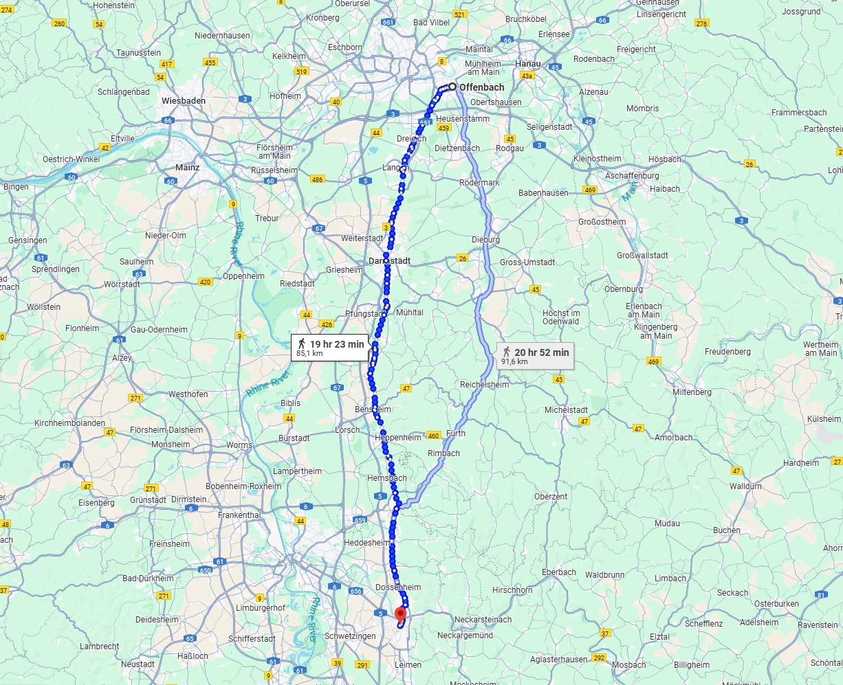 Anreise von Offenbach am Main Zu Heidelberg Über 