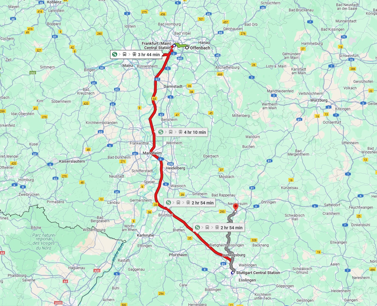 Anreise von Offenbach am Main Zu Heilbronn Über 