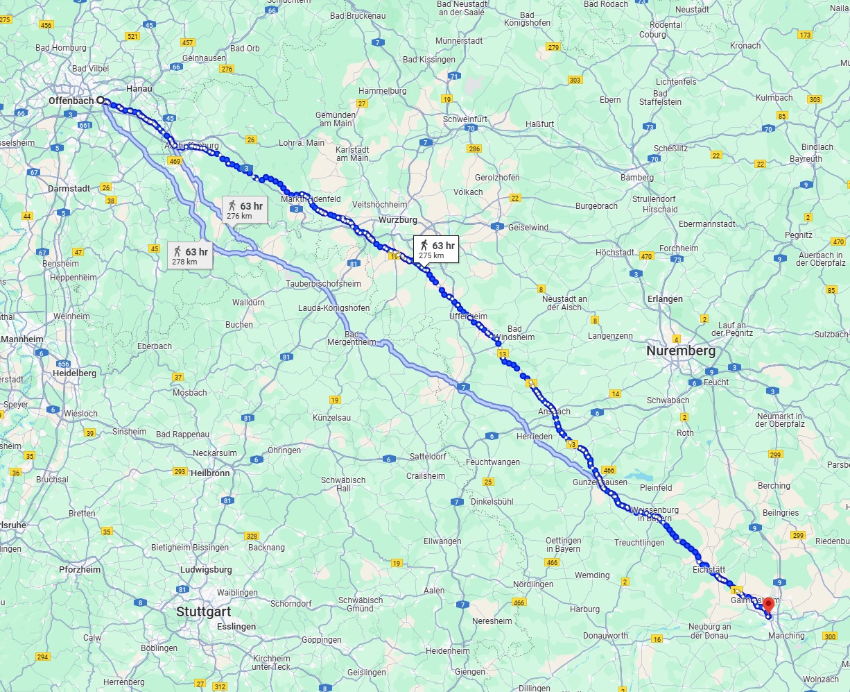 Anreise von Offenbach am Main Zu Ingolstadt Über 